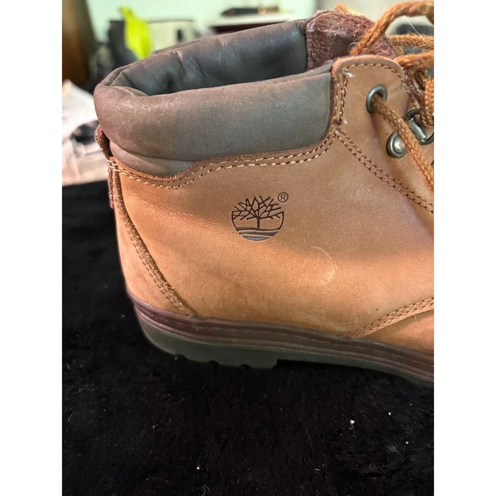Timberland Mens Tan Nubuck Leather Ankle Hiking Boots Size 8 M 52100